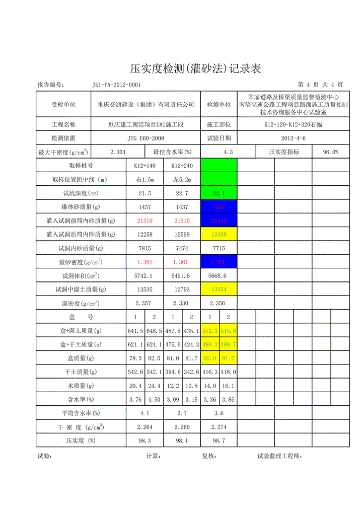 excel模板-压实度